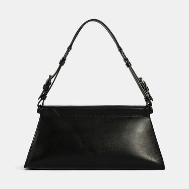  Kadın Siyah Deri Omuz Çantası