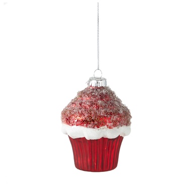  RED CUPCAKE AĞAÇ SÜSÜ 10 CM