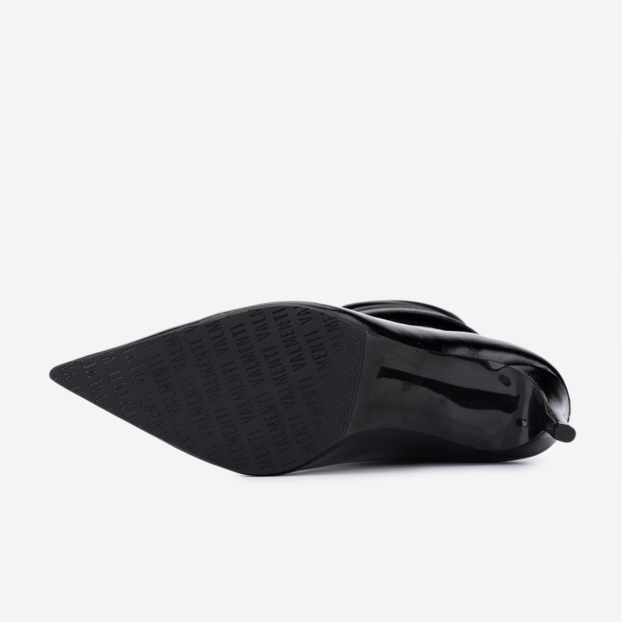 Valmenti Kadın Hakiki Deri Siyah Kırışık Rugan Topuklu Çizme