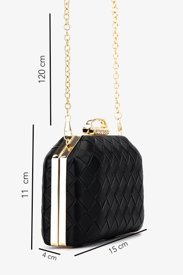  Valmenti Kadın Vegan Siyah Abiye Çanta