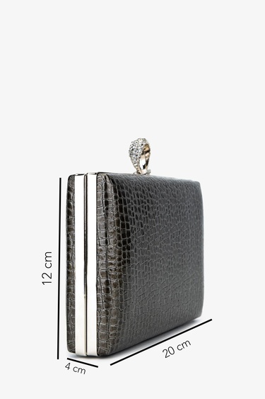  Valmenti Kadın Vegan Gri Abiye Çanta