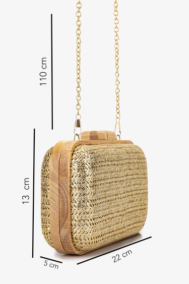  Valmenti Kadın Vegan Gold Abiye Çanta