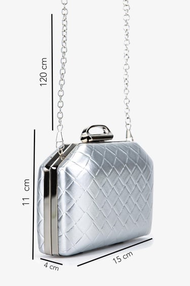  Valmenti Kadın Vegan Gümüş Abiye Çanta