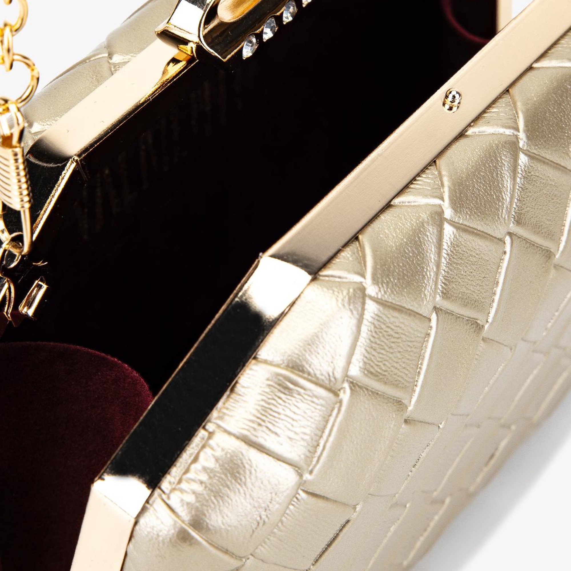 Valmenti Kadın Vegan Altın Abiye Çanta