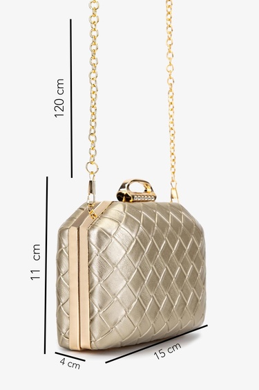  Valmenti Kadın Vegan Altın Abiye Çanta