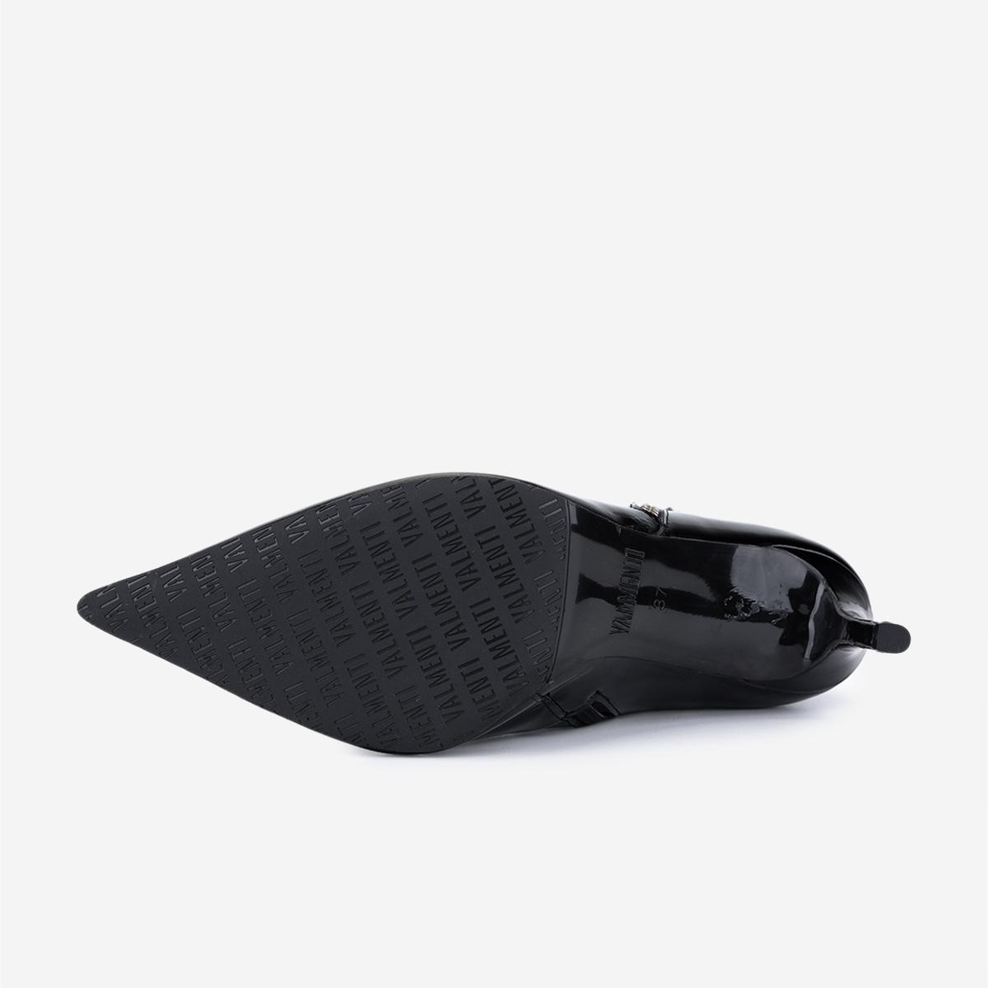 Valmenti Kadın Hakiki Deri Siyah Rugan Topuklu Bot