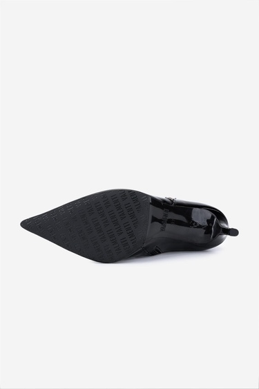  Valmenti Kadın Hakiki Deri Siyah Rugan Topuklu Bot