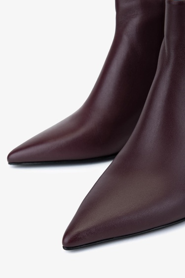  Valmenti Kadın Hakiki Deri Bordo Topuklu Bot