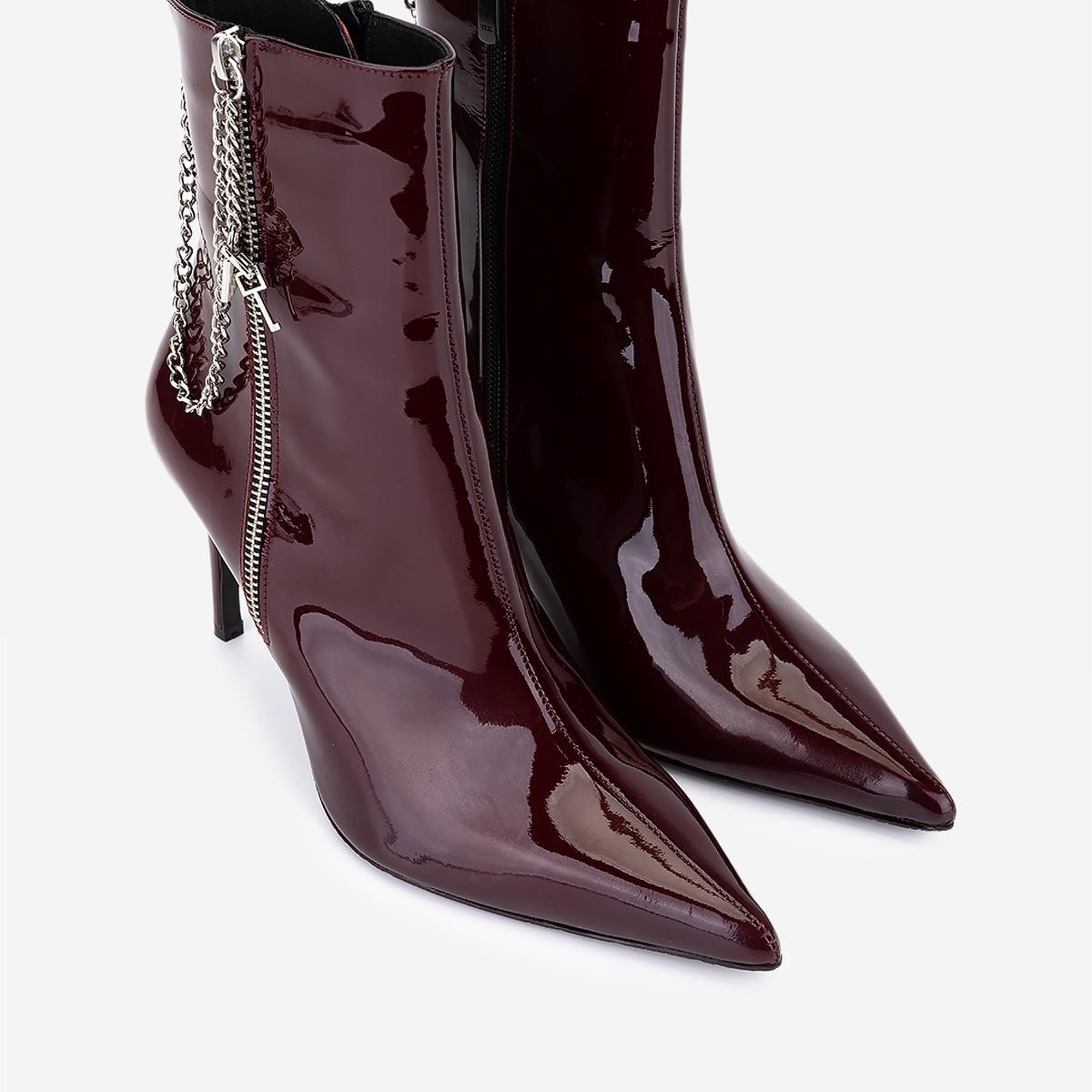 Valmenti Kadın Hakiki Deri Bordo Topuklu Bot