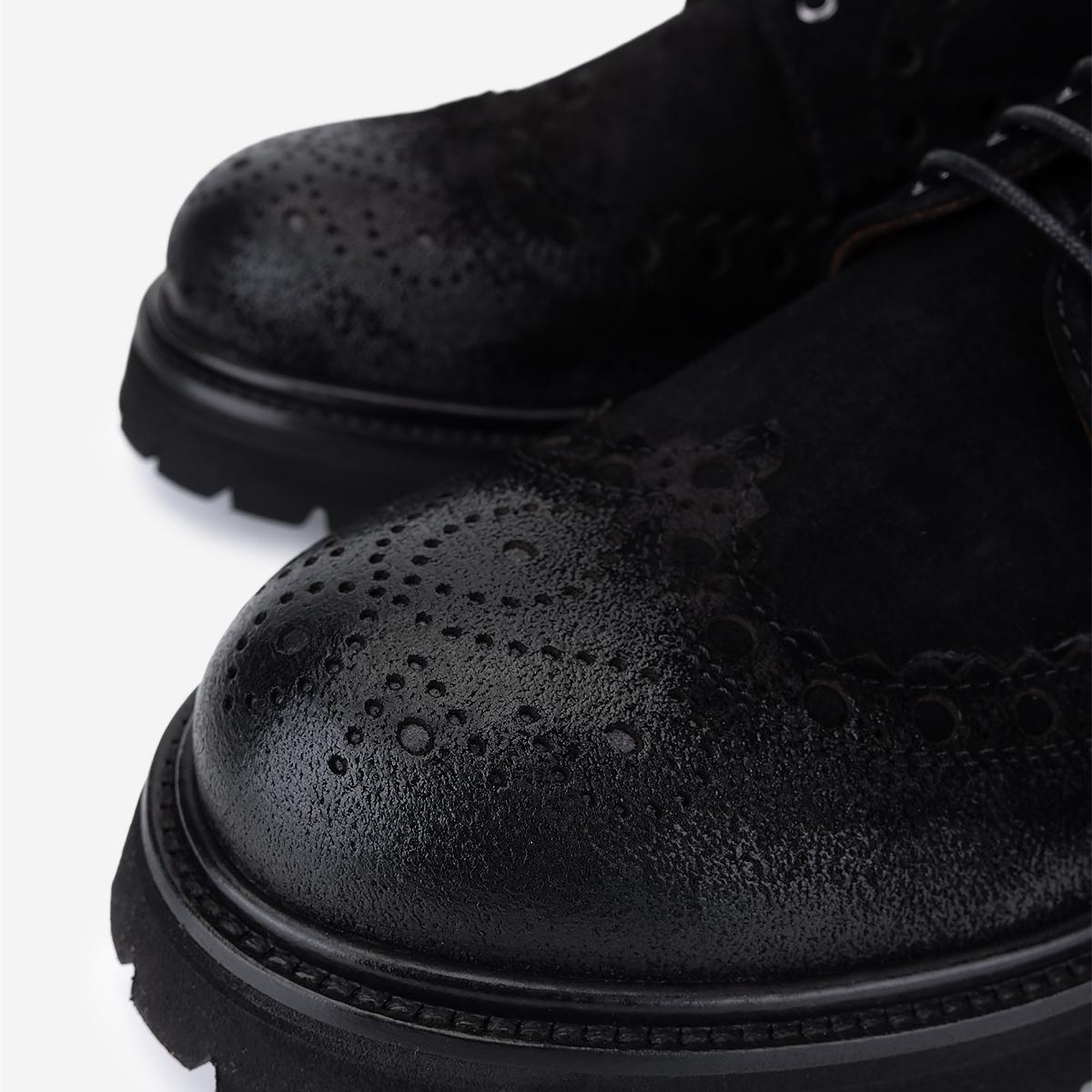 Valmenti Erkek Hakiki Deri Siyah Süet Casual Ayakkabı