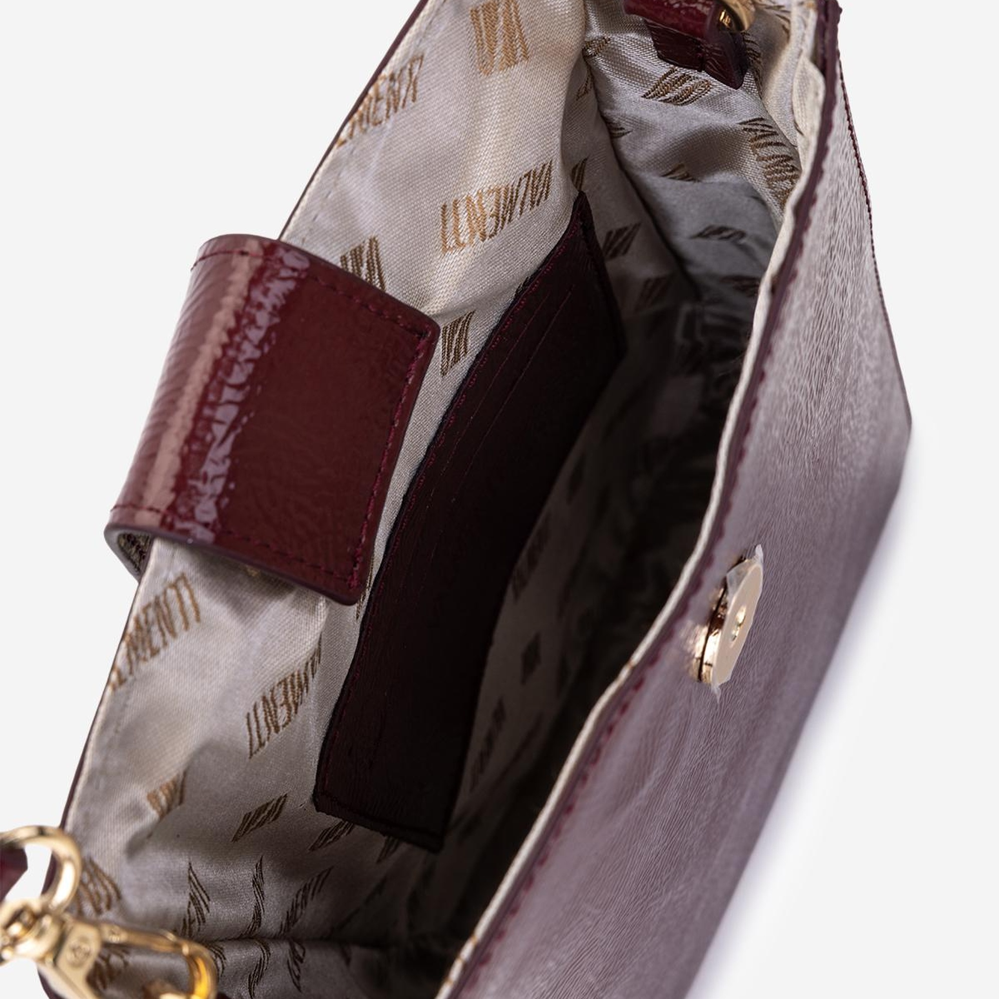 Valmenti Kadın Suni Deri Bordo Rugan Postacı Çanta