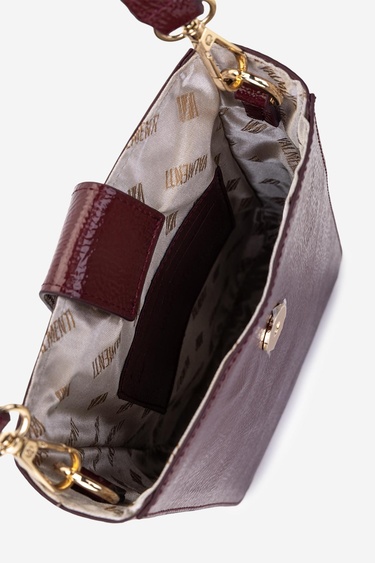  Valmenti Kadın Suni Deri Bordo Rugan Postacı Çanta