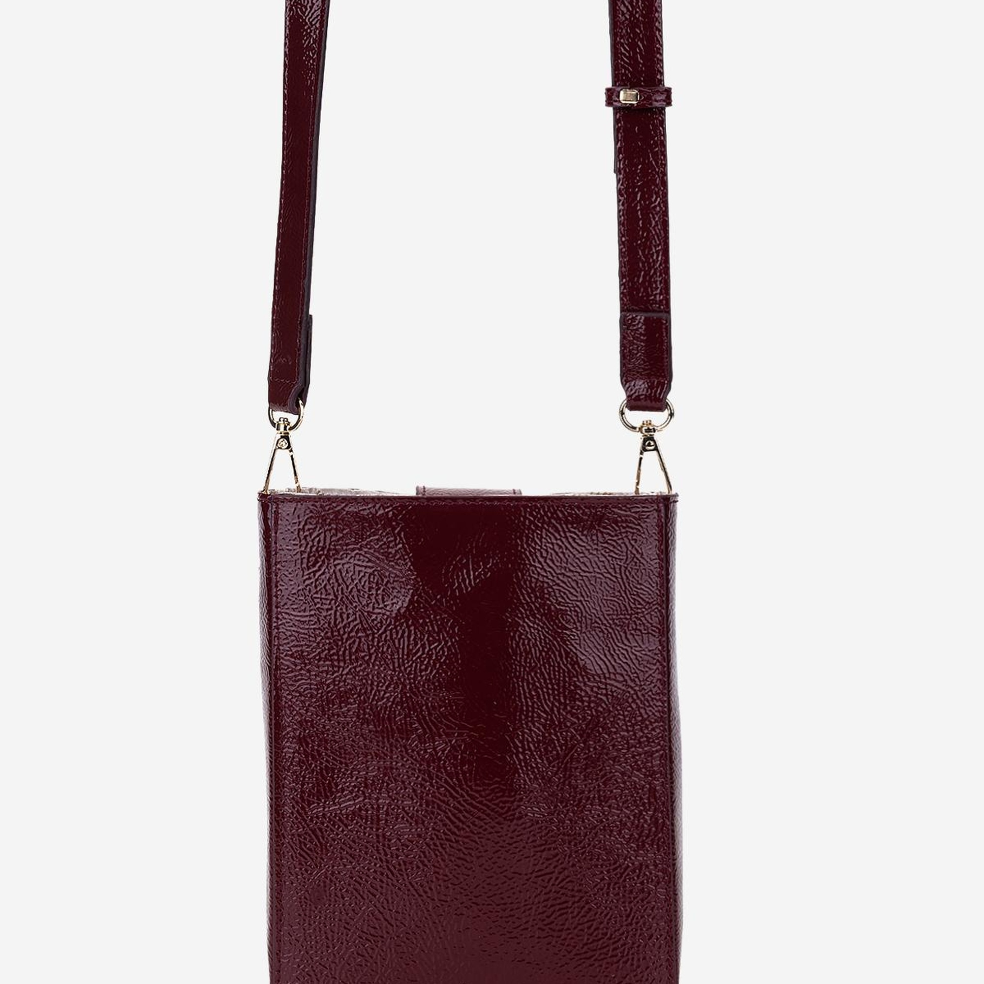 Valmenti Kadın Suni Deri Bordo Rugan Postacı Çanta