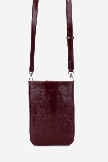  Valmenti Kadın Suni Deri Bordo Rugan Postacı Çanta