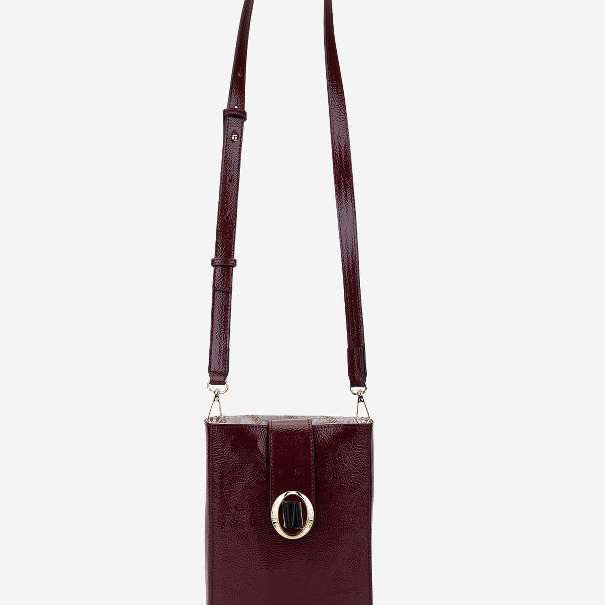 Valmenti Kadın Suni Deri Bordo Rugan Postacı Çanta