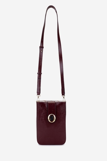  Valmenti Kadın Suni Deri Bordo Rugan Postacı Çanta