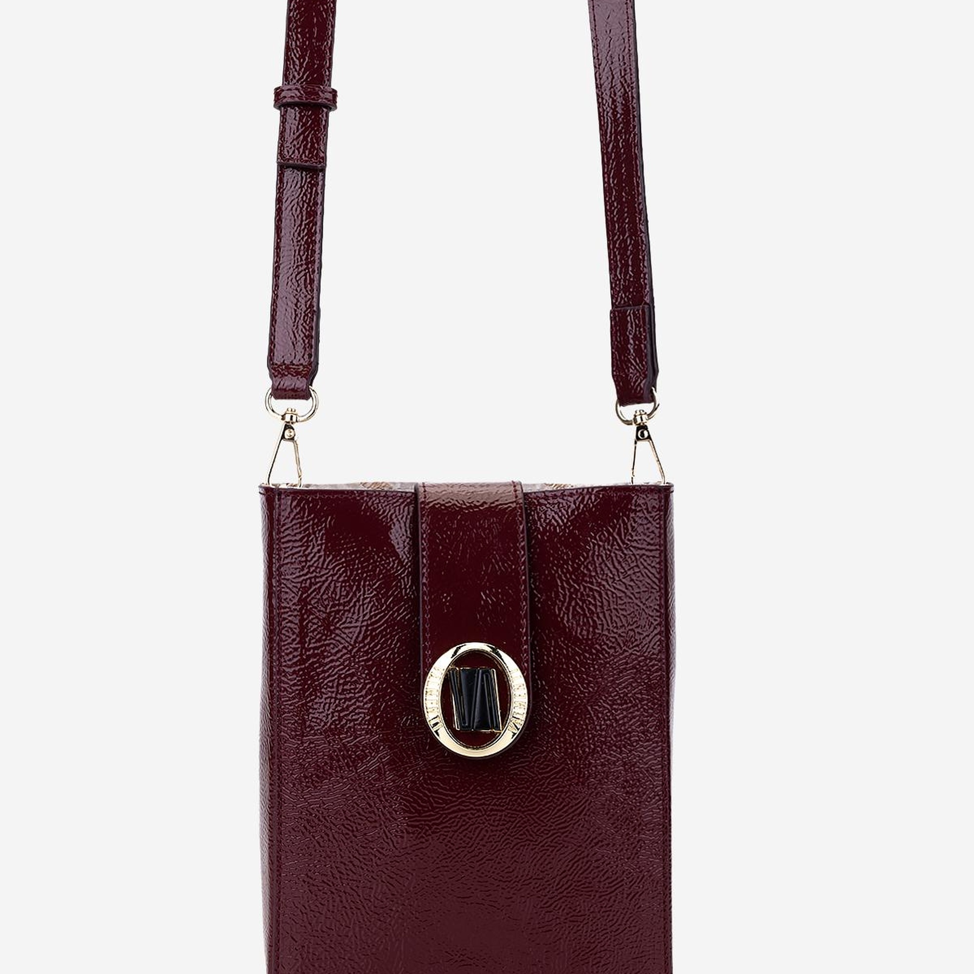 Valmenti Kadın Suni Deri Bordo Rugan Postacı Çanta