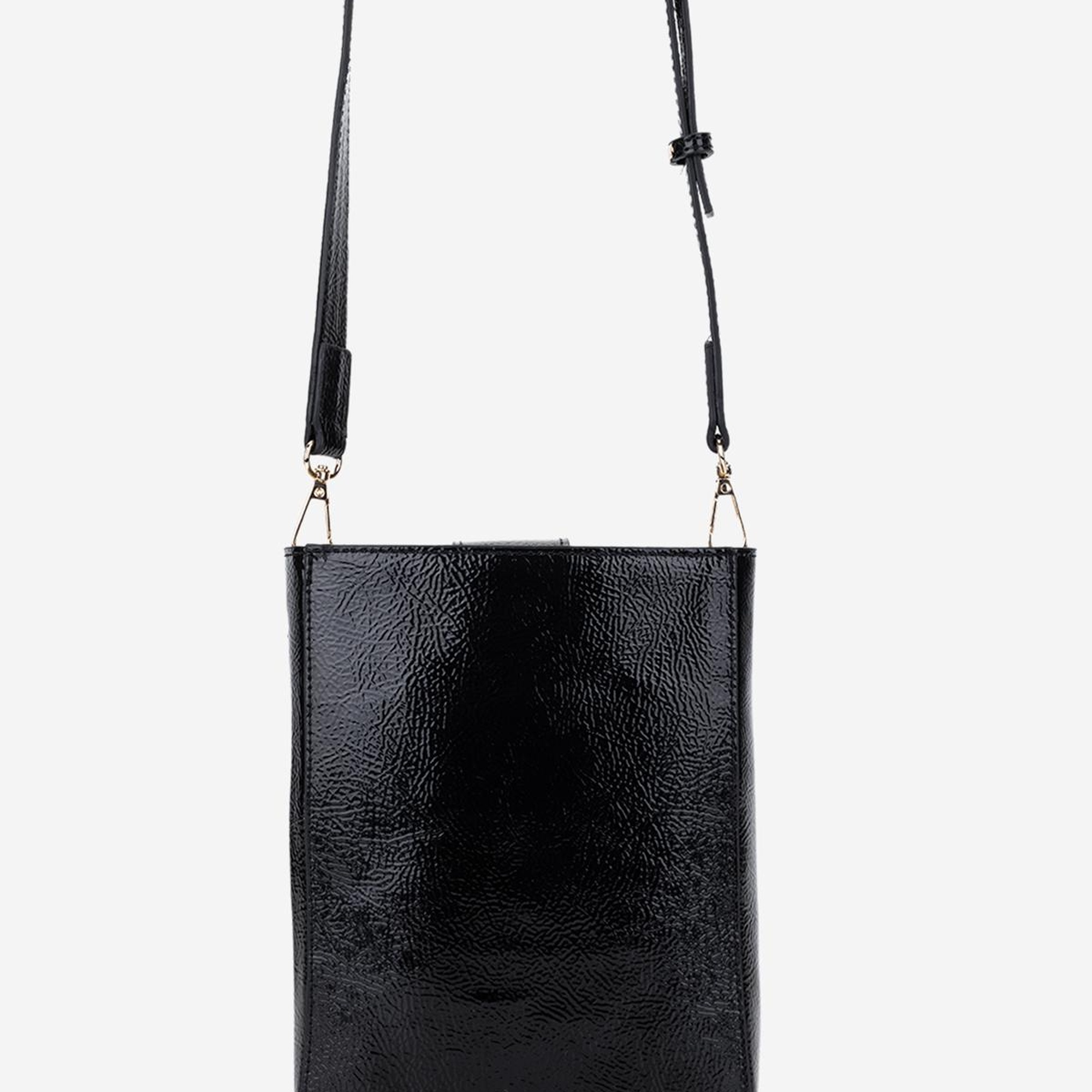 Valmenti Kadın Suni Deri Siyah Kırışık Rugan Postacı Çanta