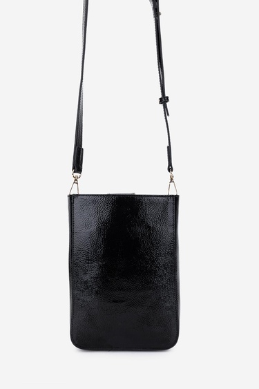  Valmenti Kadın Suni Deri Siyah Kırışık Rugan Postacı Çanta