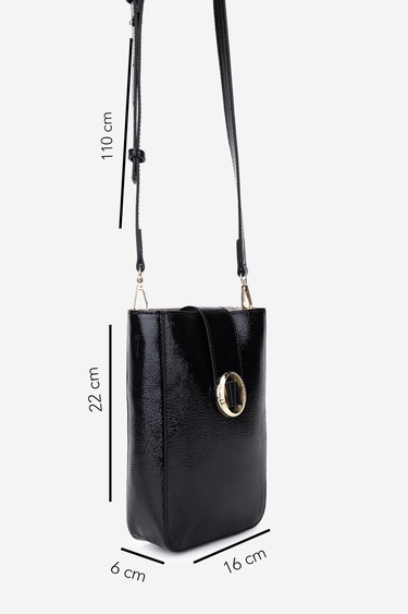  Valmenti Kadın Suni Deri Siyah Kırışık Rugan Postacı Çanta