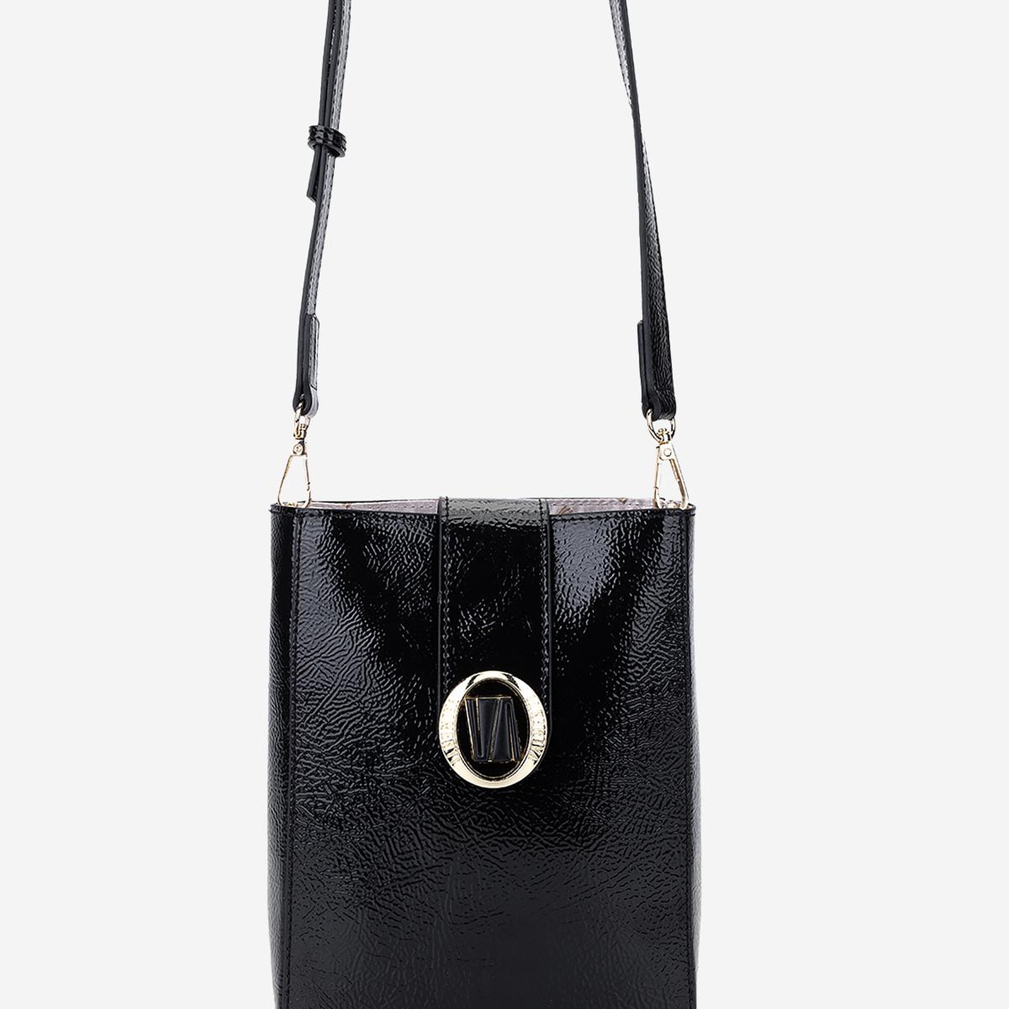 Valmenti Kadın Suni Deri Siyah Kırışık Rugan Postacı Çanta