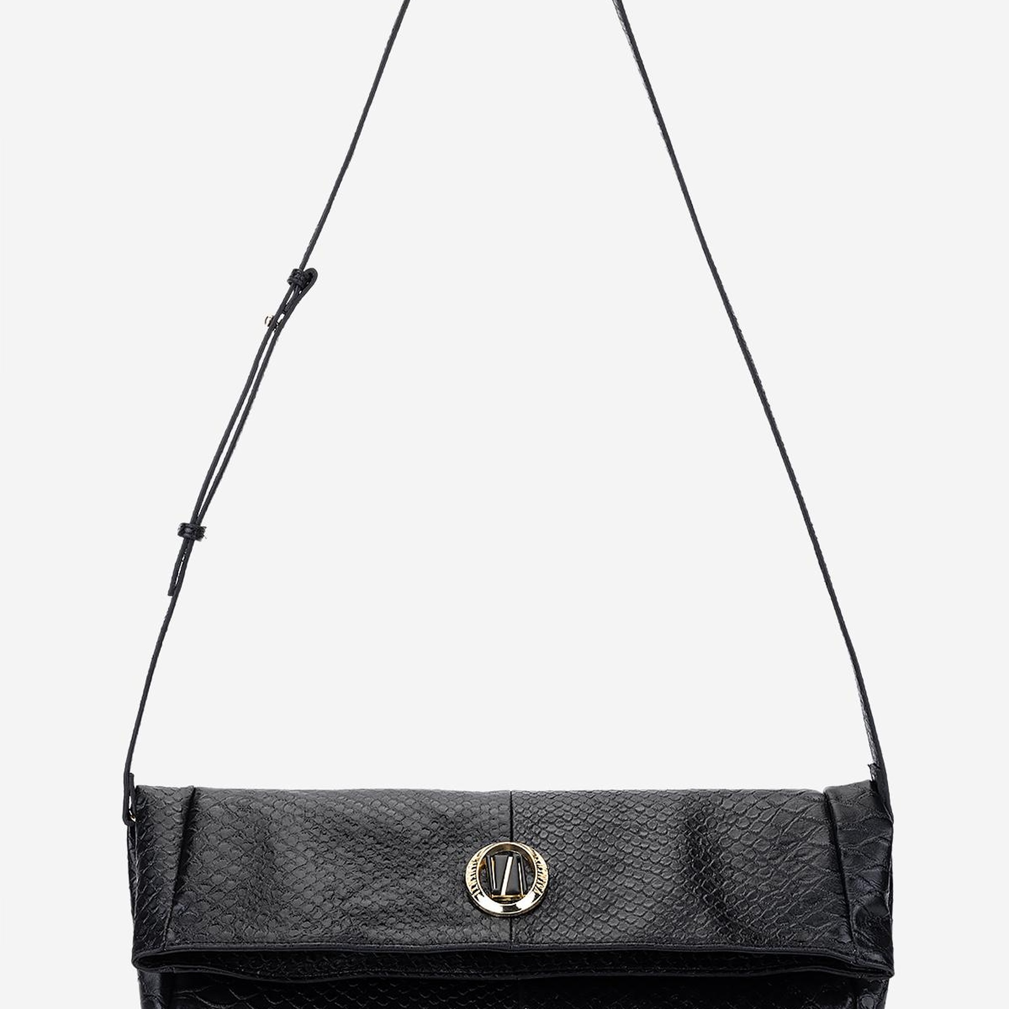 Valmenti Kadın Suni Deri Siyah Yılan Omuz Çanta