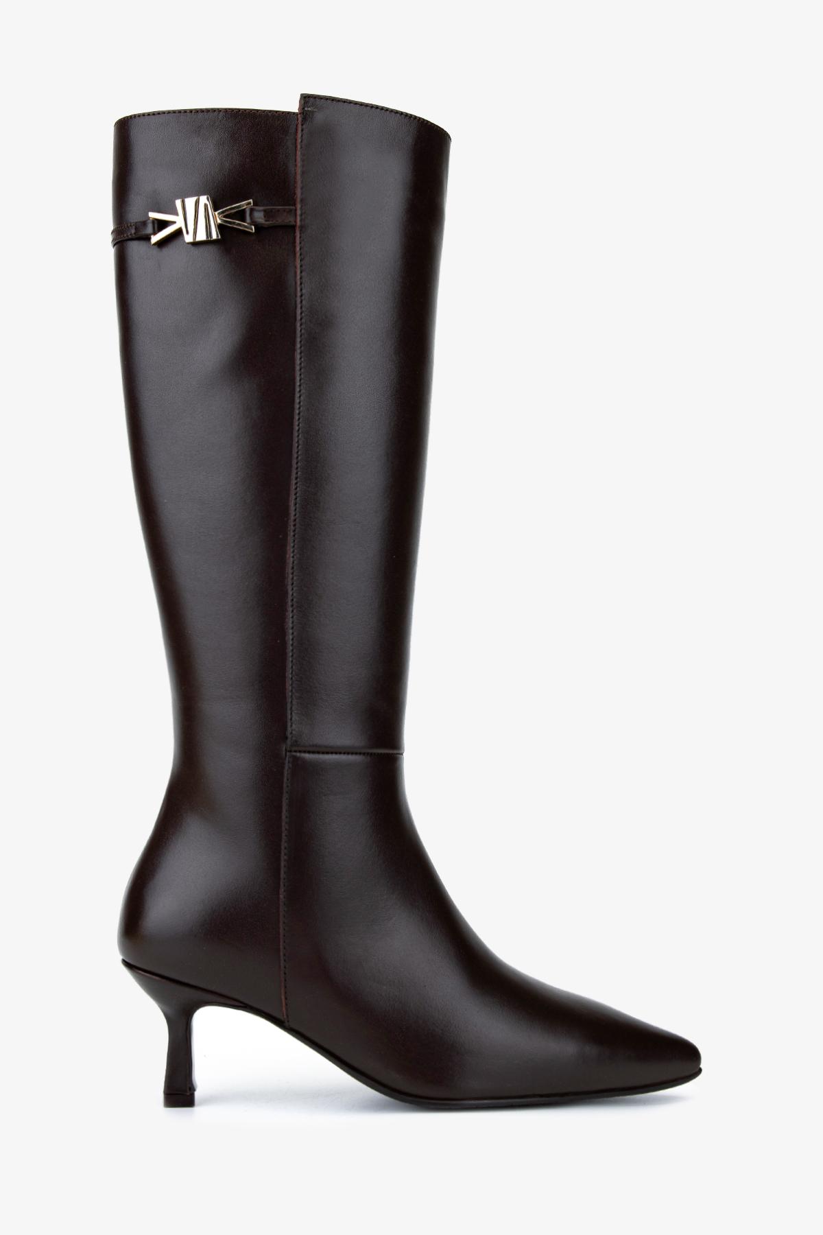 Valmenti Kadın Hakiki Deri Kahverengi Klasik Çizme