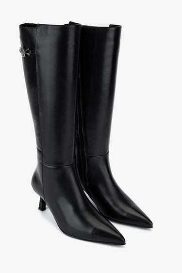  Valmenti Kadın Hakiki Deri Siyah Deri Klasik Çizme