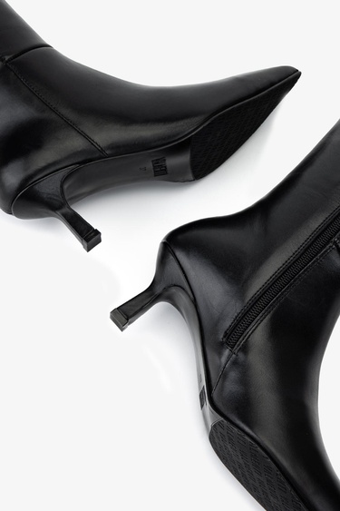  Valmenti Kadın Hakiki Deri Siyah Deri Klasik Çizme