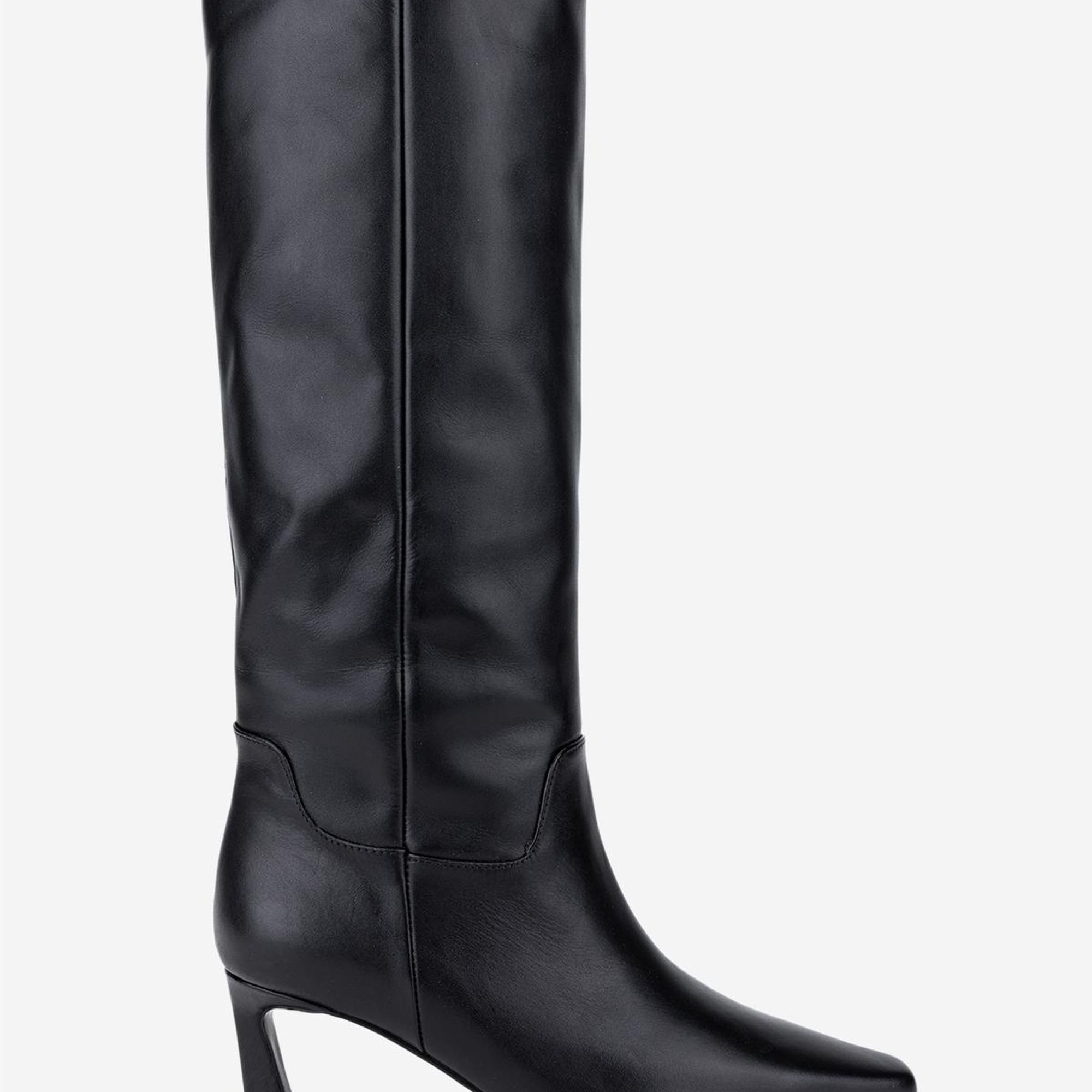 Valmenti Kadın Hakiki Deri Siyah Topuklu Çizme