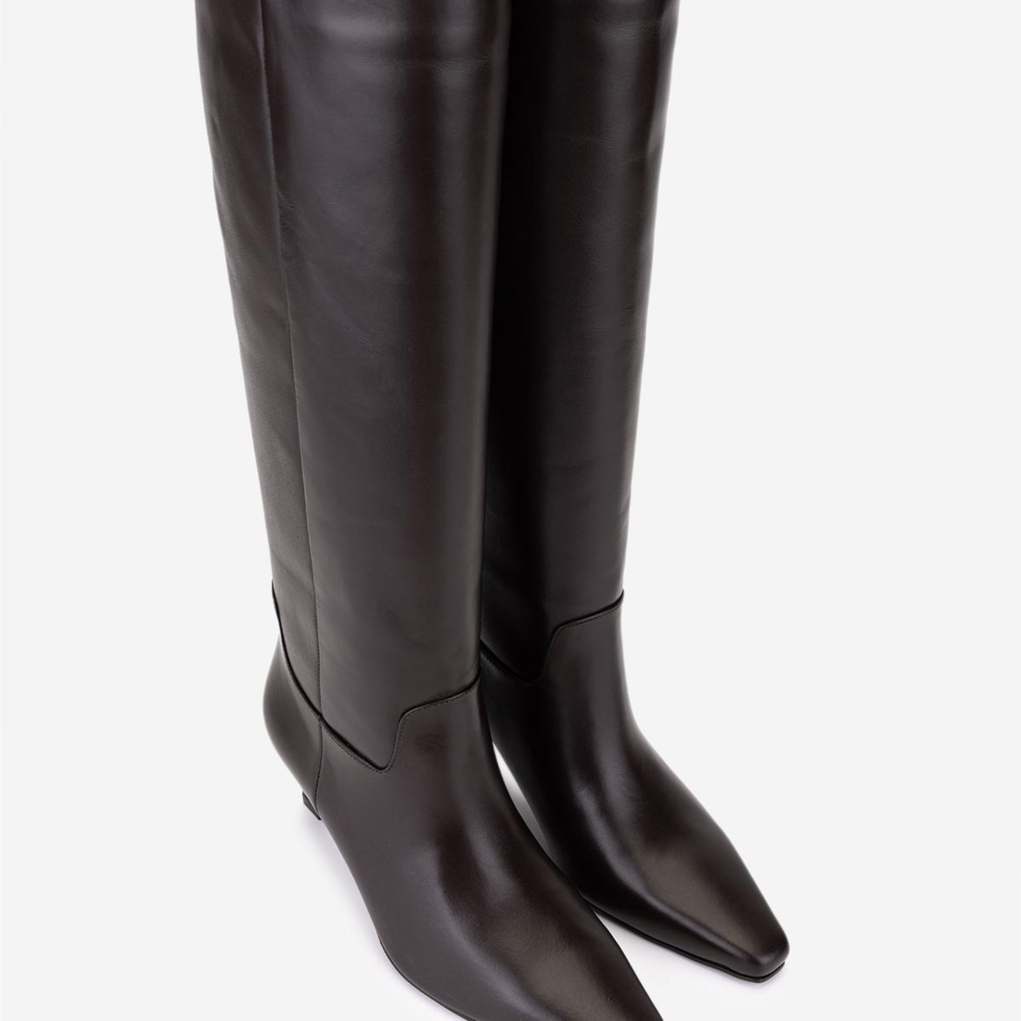 Valmenti Kadın Hakiki Deri Kahverengi Topuklu Çizme