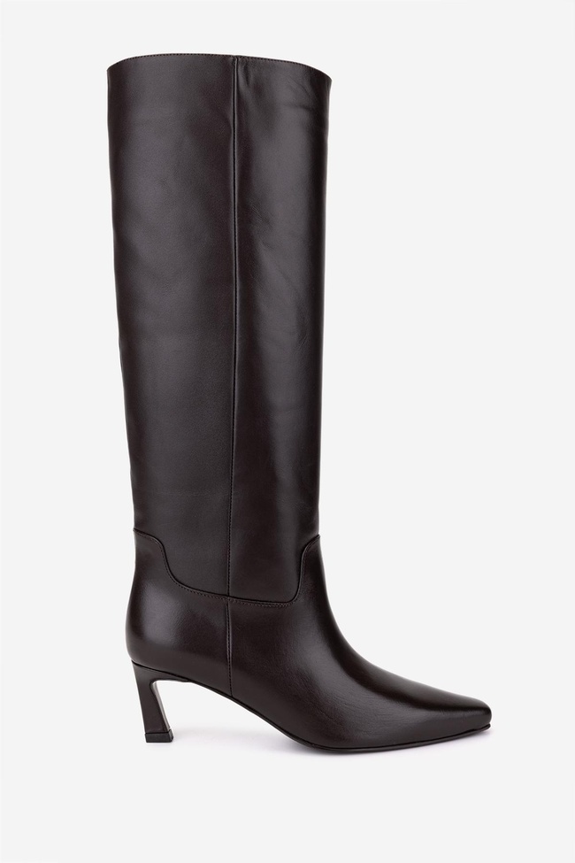  Valmenti Kadın Hakiki Deri Kahverengi Topuklu Çizme