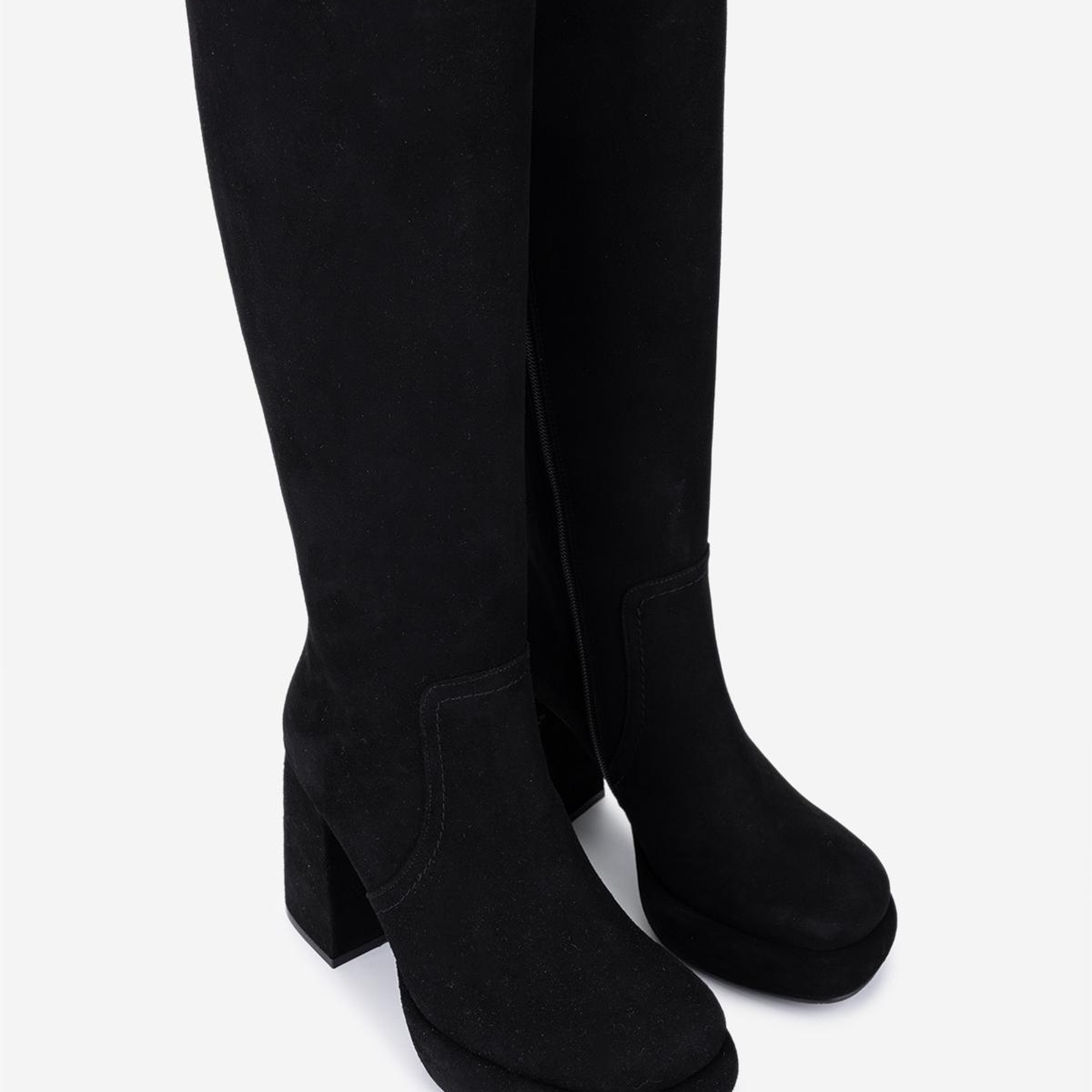 Valmenti Kadın Hakiki Deri Siyah Topuklu Çizme