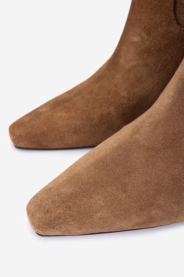  Valmenti Kadın Hakiki Deri Taba Süet Topuklu Çizme