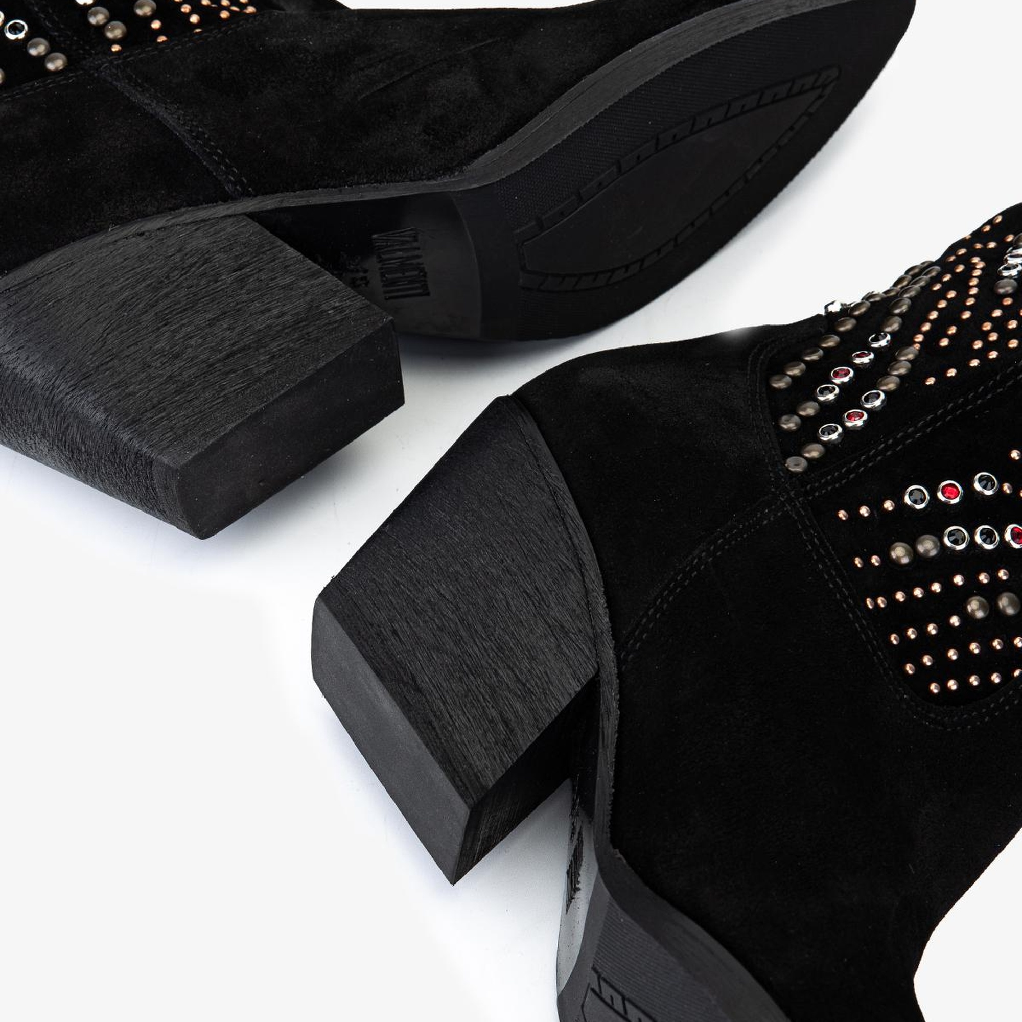 Valmenti Kadın Hakiki Deri Siyah Süet Western Bot