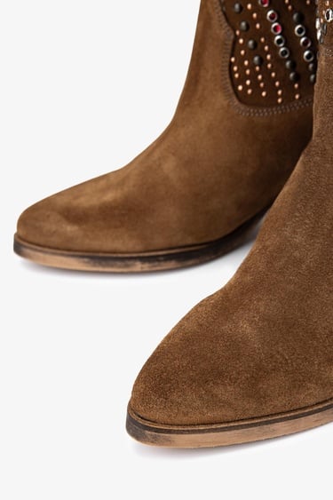  Valmenti Kadın Hakiki Deri Taba Süet Western Bot