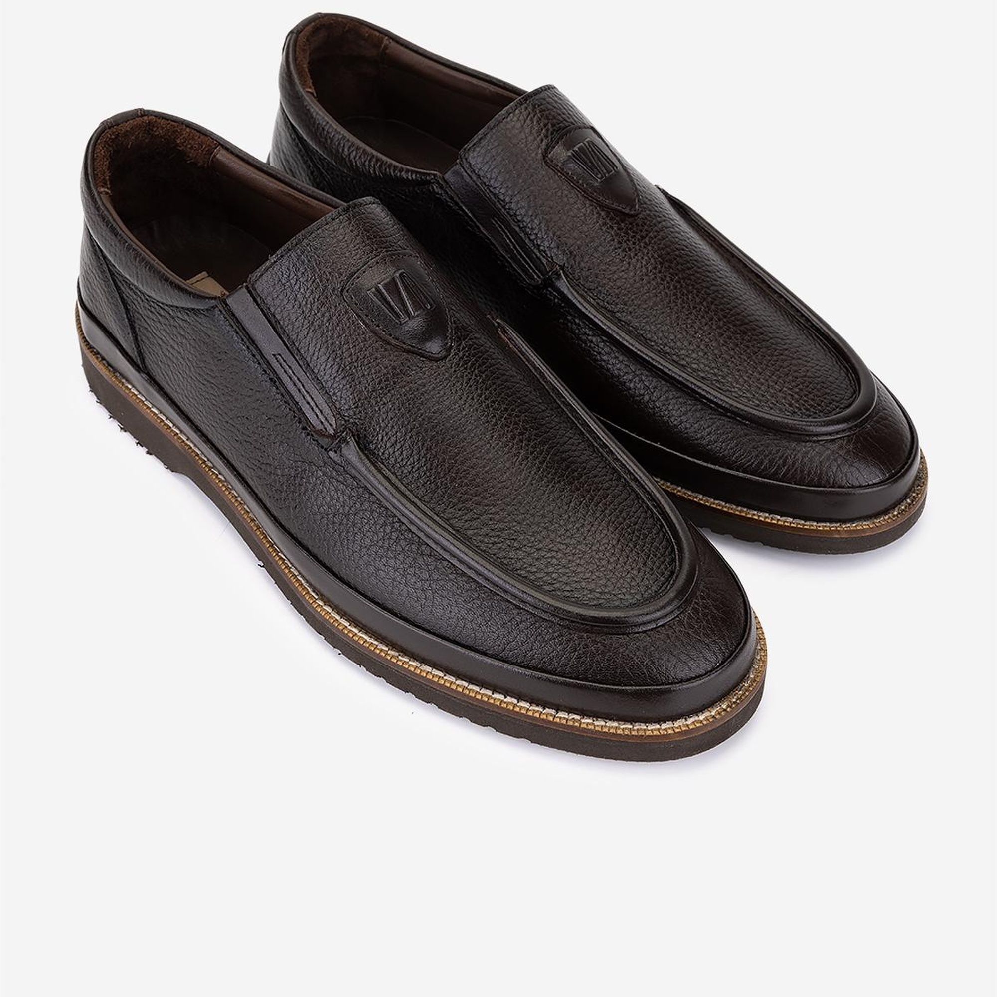 Valmenti Erkek Hakiki Deri Kahverengi Loafer Ayakkabı