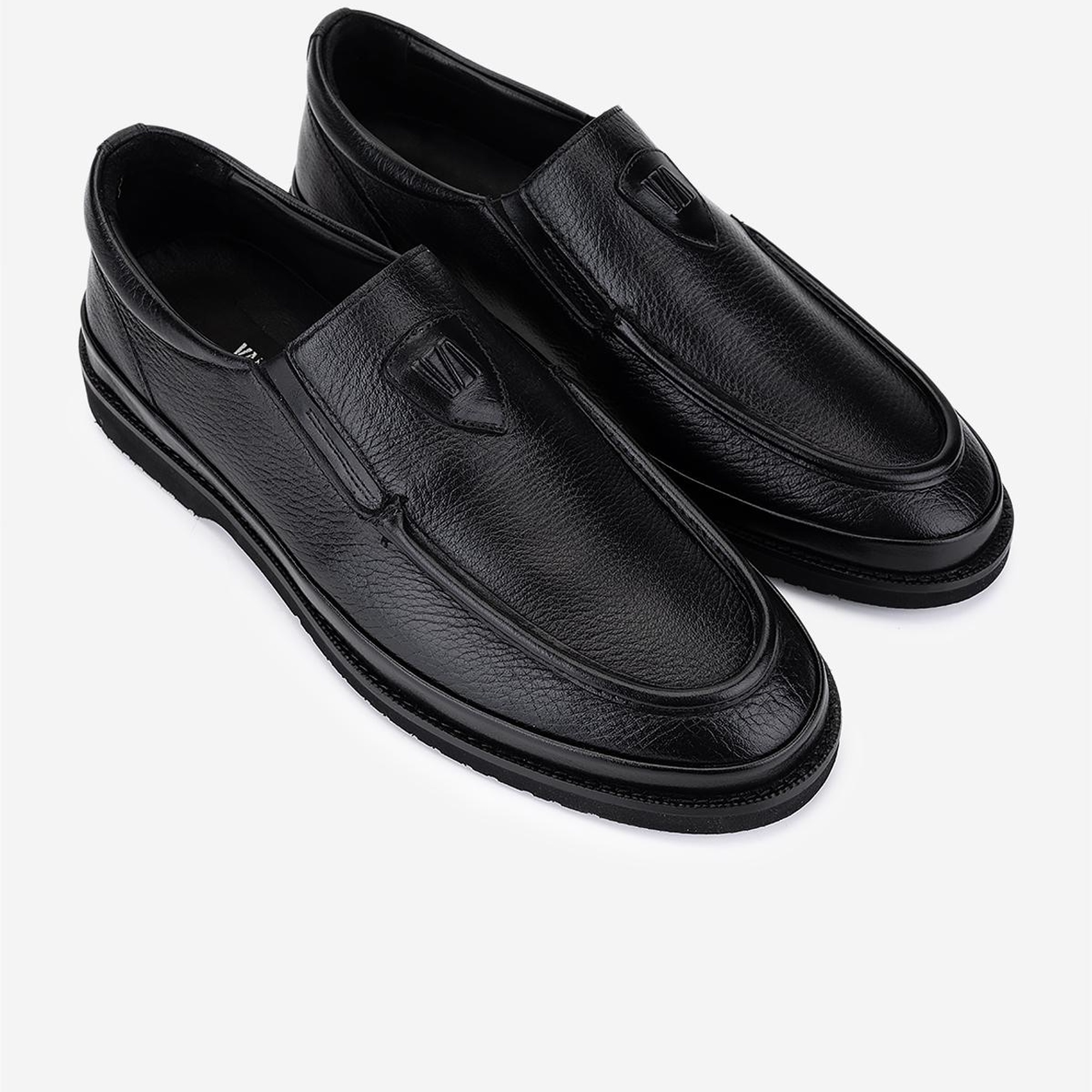 Valmenti Erkek Hakiki Deri Siyah Floter Loafer Ayakkabı