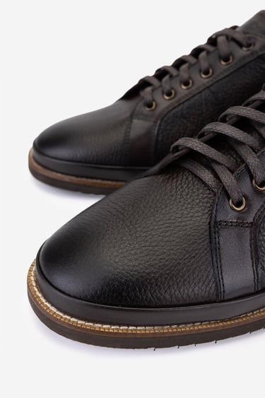  Valmenti Erkek Hakiki Deri Kahverengi Casual Ayakkabı