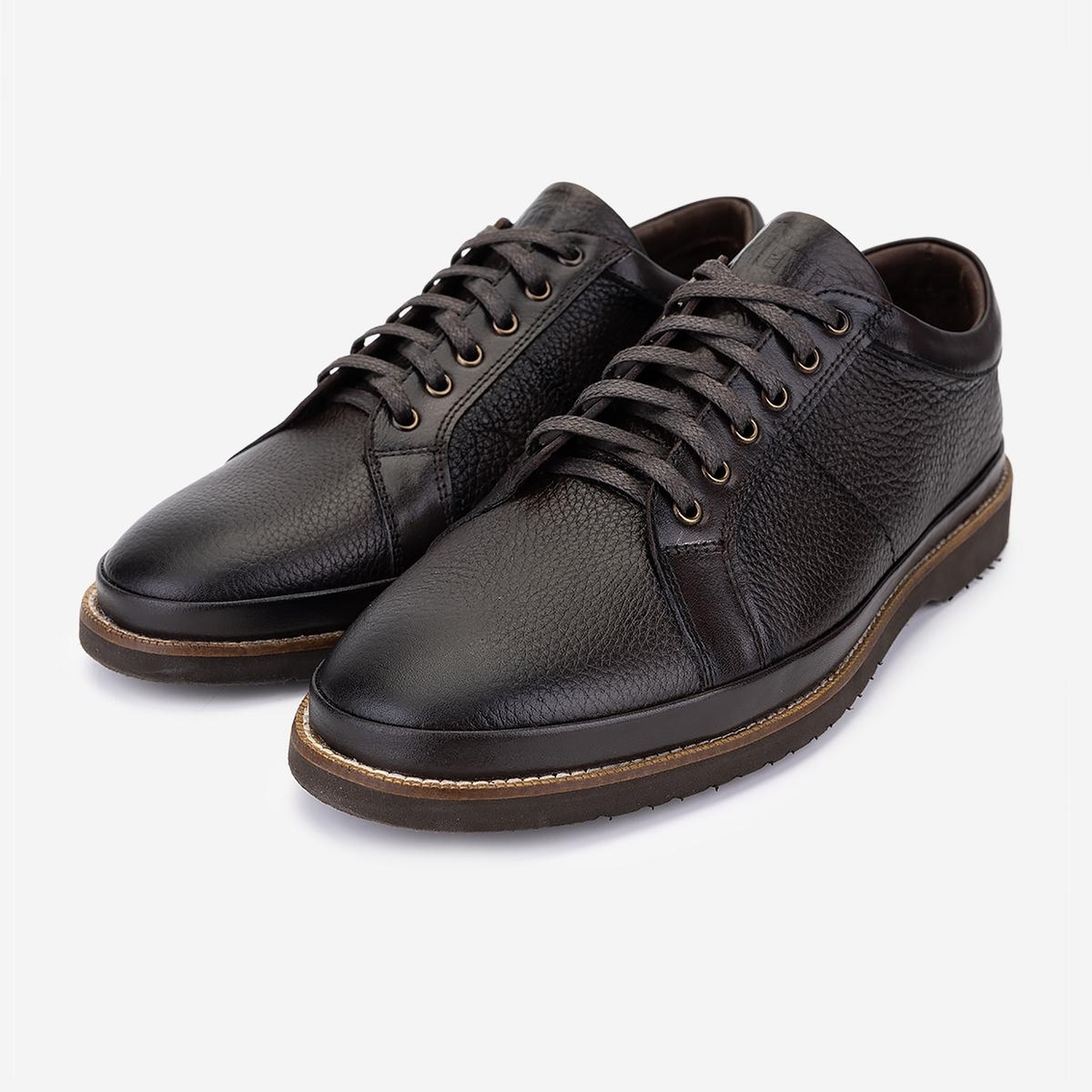 Valmenti Erkek Hakiki Deri Kahverengi Casual Ayakkabı