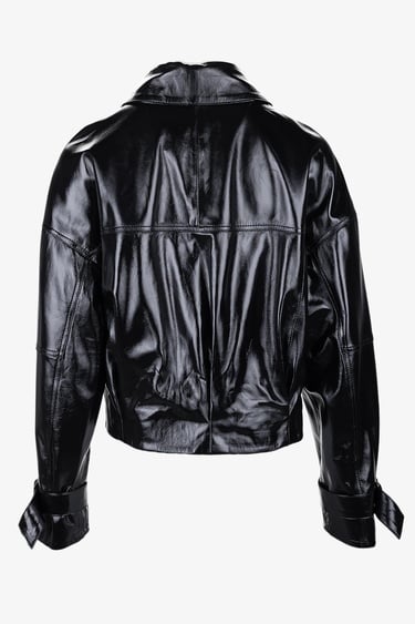  Valmenti Kadın Siyah Deri Mont