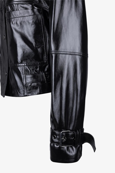  Valmenti Kadın Siyah Deri Mont