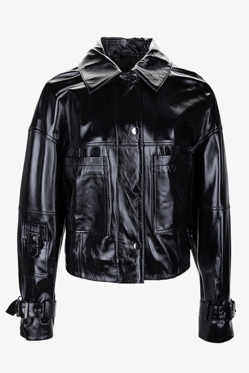  Valmenti Kadın Siyah Deri Mont