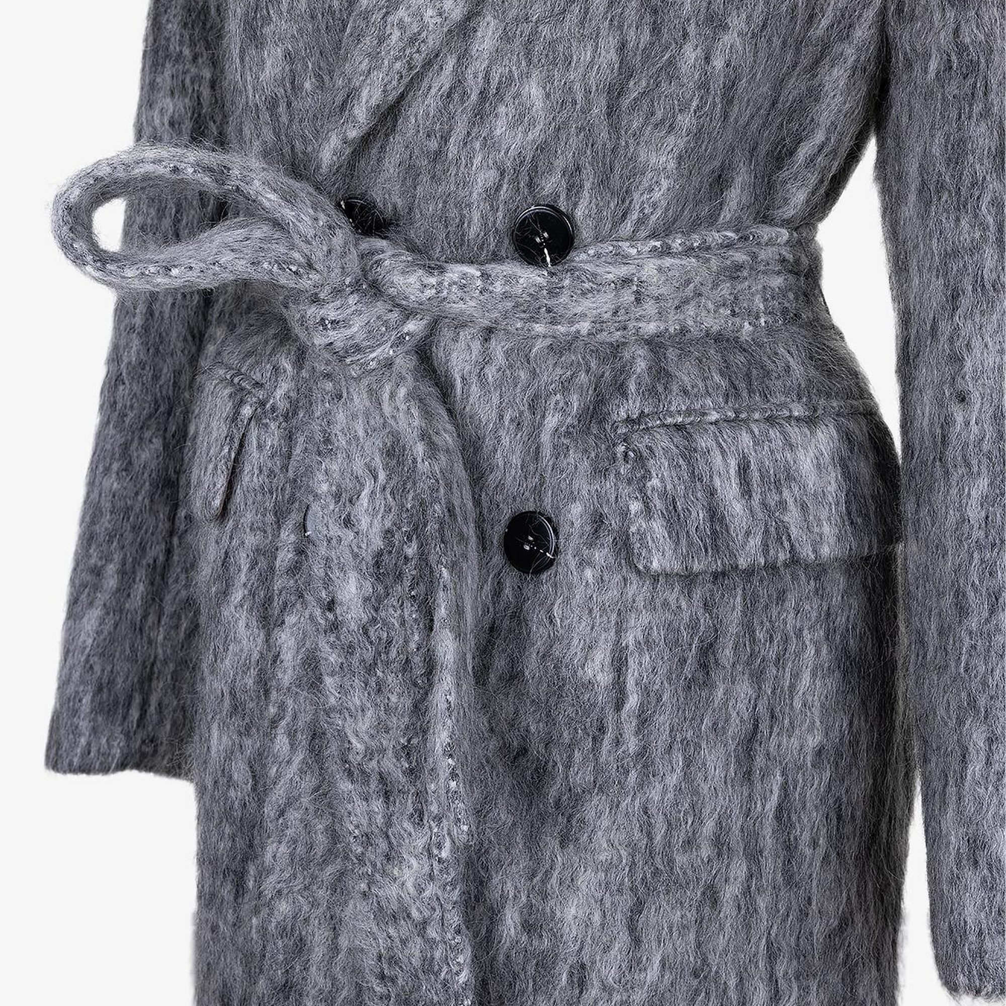 Valmenti Kadın Tekstil Gri Kaban Mont