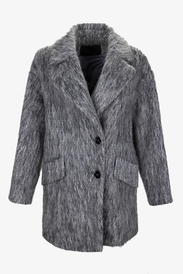  Valmenti Kadın Tekstil Gri Kaban Mont