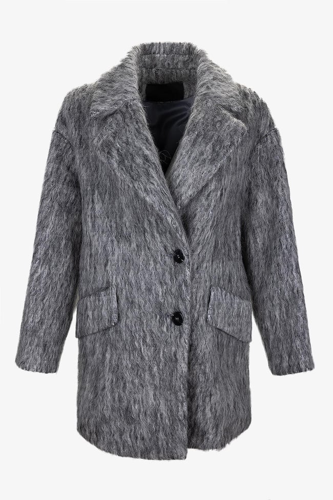  Valmenti Kadın Tekstil Gri Kaban Mont