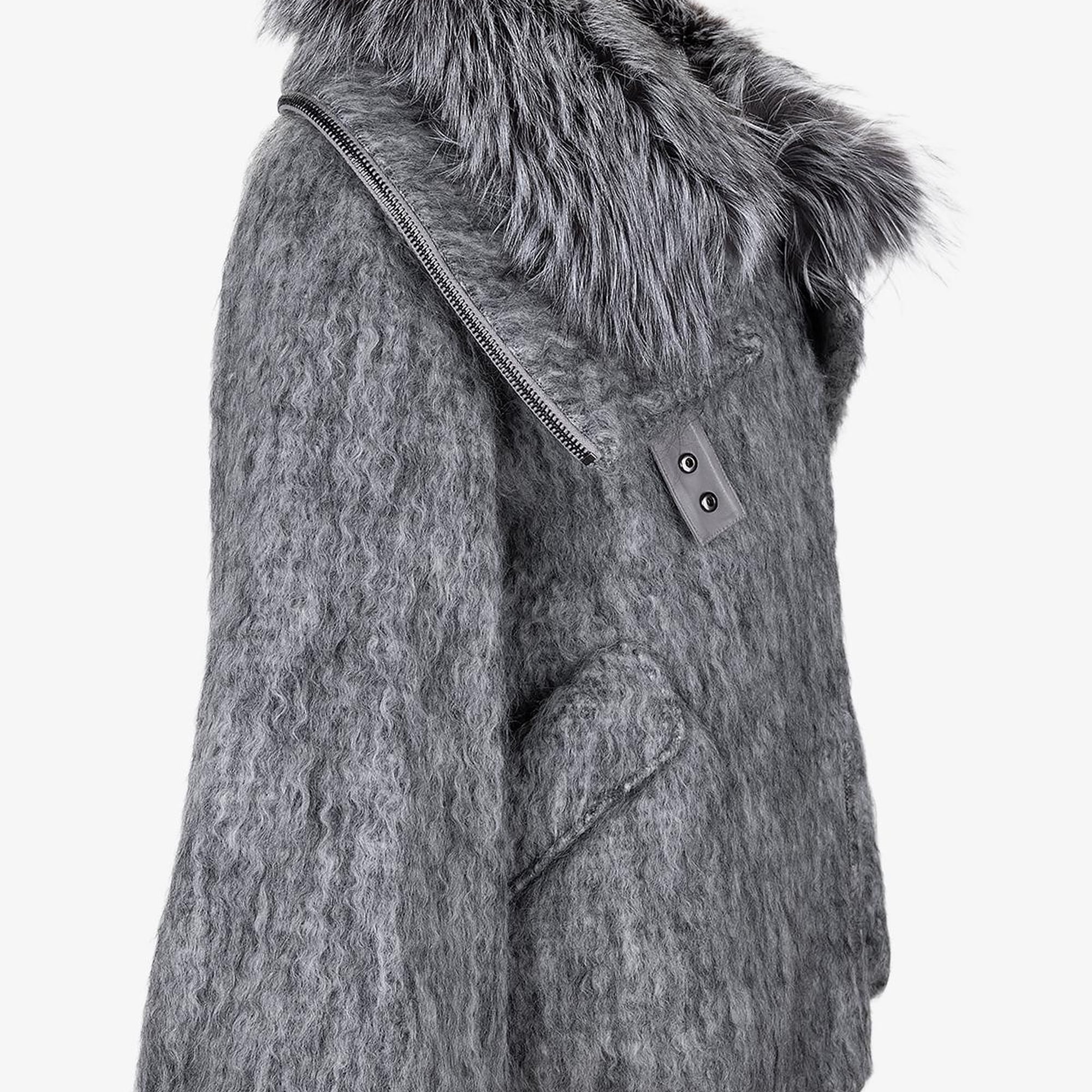 Valmenti Kadın Tekstil Gri Kaban Mont