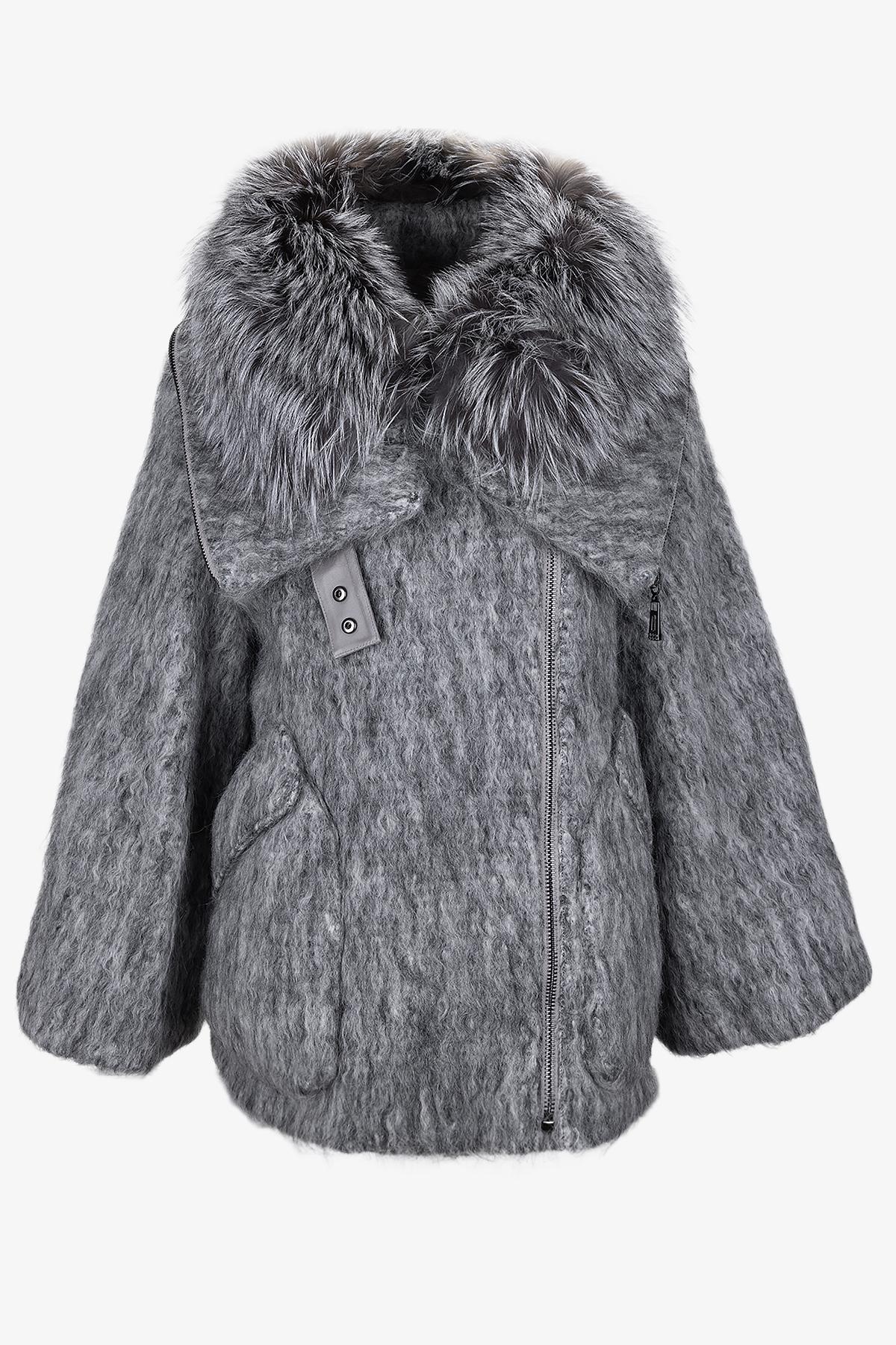  Valmenti Kadın Tekstil Gri Kaban Mont