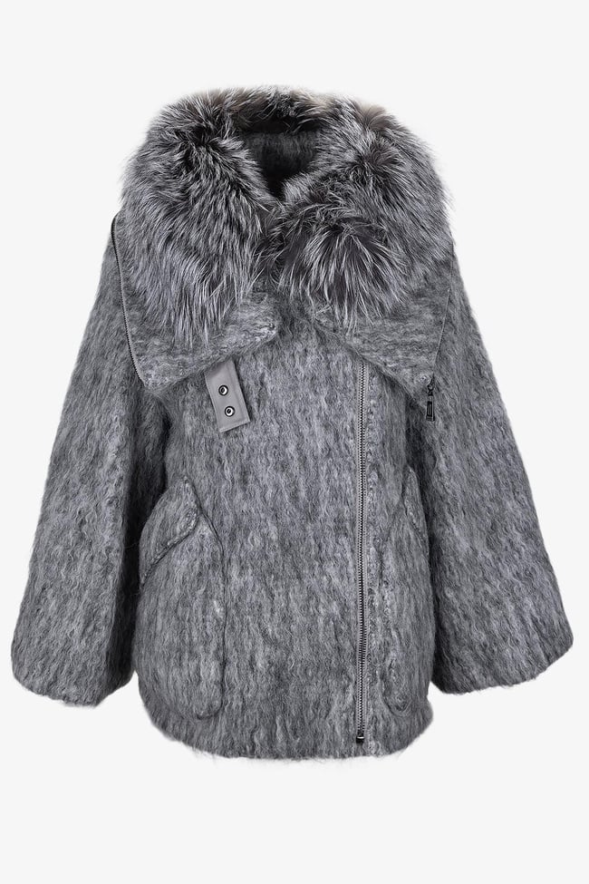  Valmenti Kadın Tekstil Gri Kaban Mont