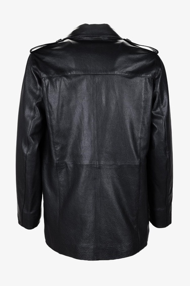  Valmenti Erkek Hakiki Deri Siyah Jumbo Mont